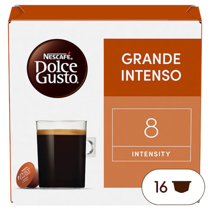Front view of Grande Intenso 8 (16 pods) box