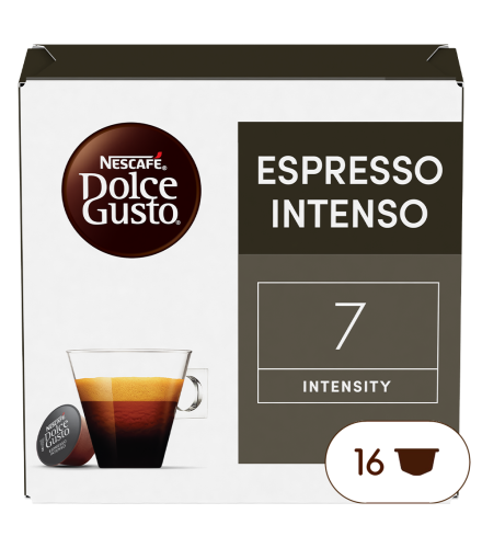 Front view of Espresso Intenso (16 pods) box