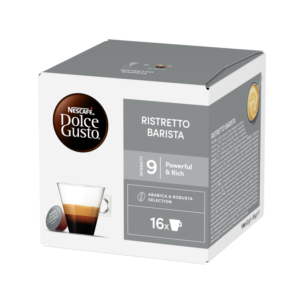 Front view of Latte Macchiato (16 pods) box