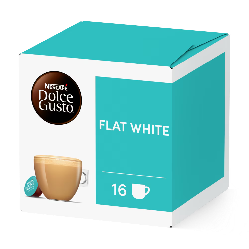 Front view of Flat White(16 pods) box